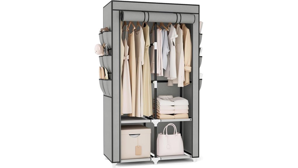 Portable Closet Organizers for Rentals to Keep Your Space Tidy 11 portable shelves rods pockets