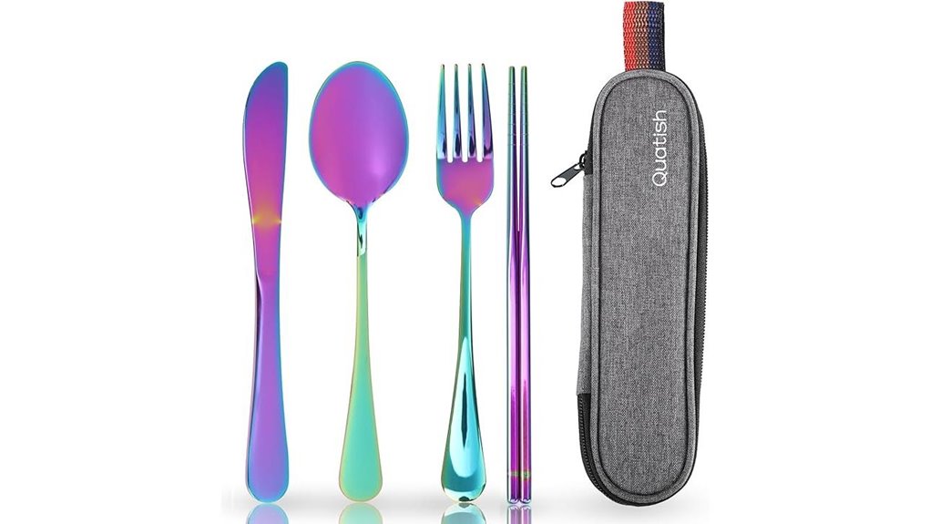 Travel Cutlery Sets That Pass Airport Security—Blade‑Free 5 portable stainless silverware case