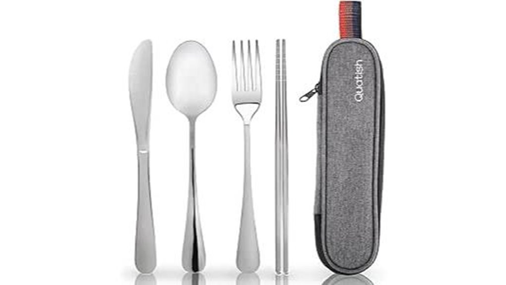 Best Reusable Cutlery Kits for Airport Security No Sharp Edge 2 portable stainless silverware set