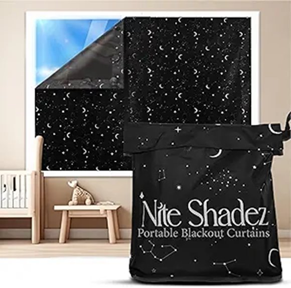 Packable Blackout Curtains for Travel (Suction-Cup Sets) 4 portable stars blackout curtain