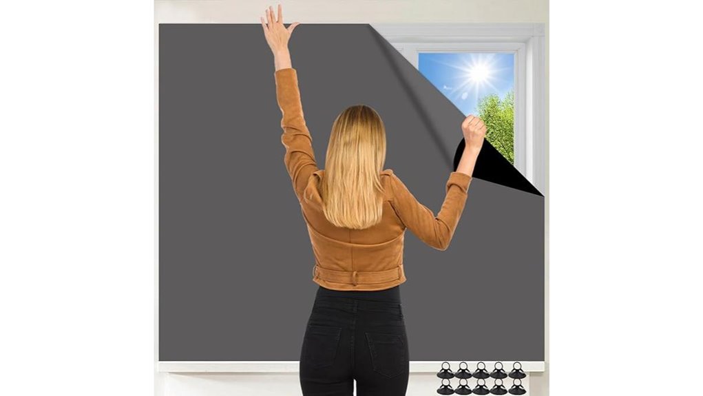 portable suction blackout curtains
