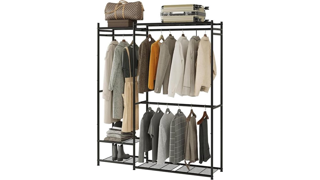 Portable Closet Organizers for Rentals to Keep Your Space Tidy 2 portable tall shelved wardrobe