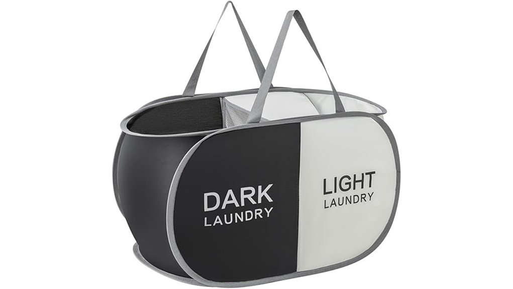 portable two compartment laundry hamper