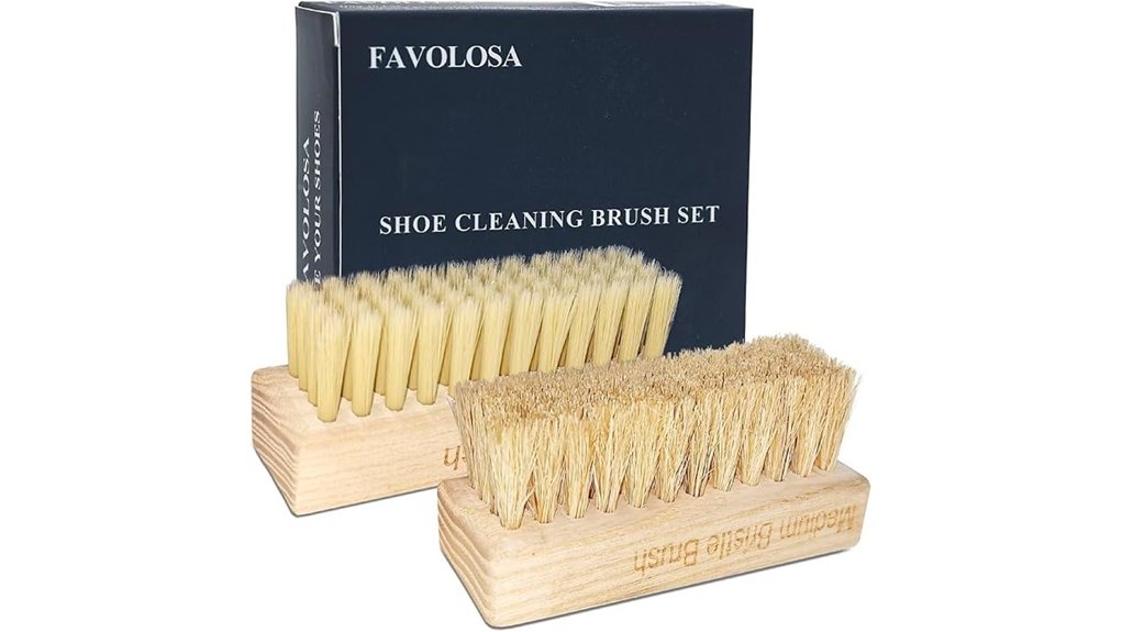 portable two piece shoe brush