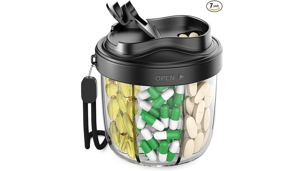 portable wide opening 7 compartment organizer