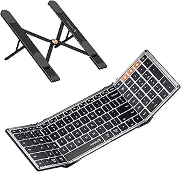Laptop Stand + Keyboard Kits for Travel (Compact Ergonomics) 11 protoarc xk01 foldable keyboard