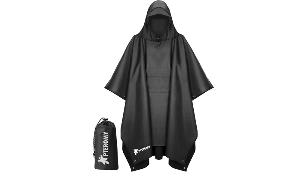 Reusable Packable Ponchos That Keep You Dry Anywhere 11 pteromy hooded rain poncho