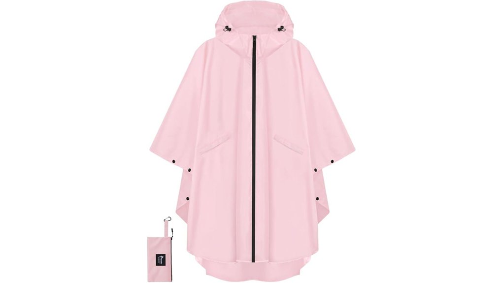 Packable Rain Ponchos for Travel: Durable, Not Flimsy 15 pteromy hooded waterproof pocket