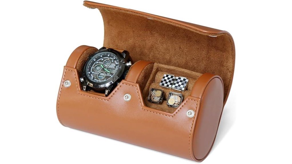 pu leather watchcufflink travelcase