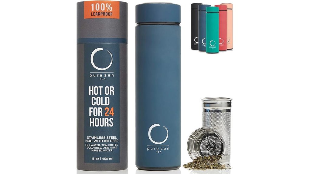 Top‑Rated Reusable Tea Infusers for Travel Mugs (Easy Clean) 11 pure zen 15oz leakproof