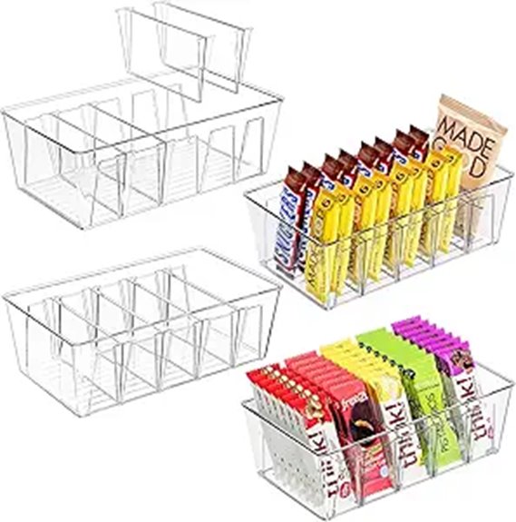 puricon 4 pack divided bins