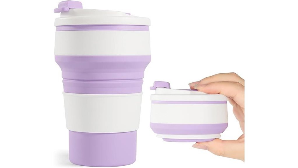 purple 12oz collapsible silicone
