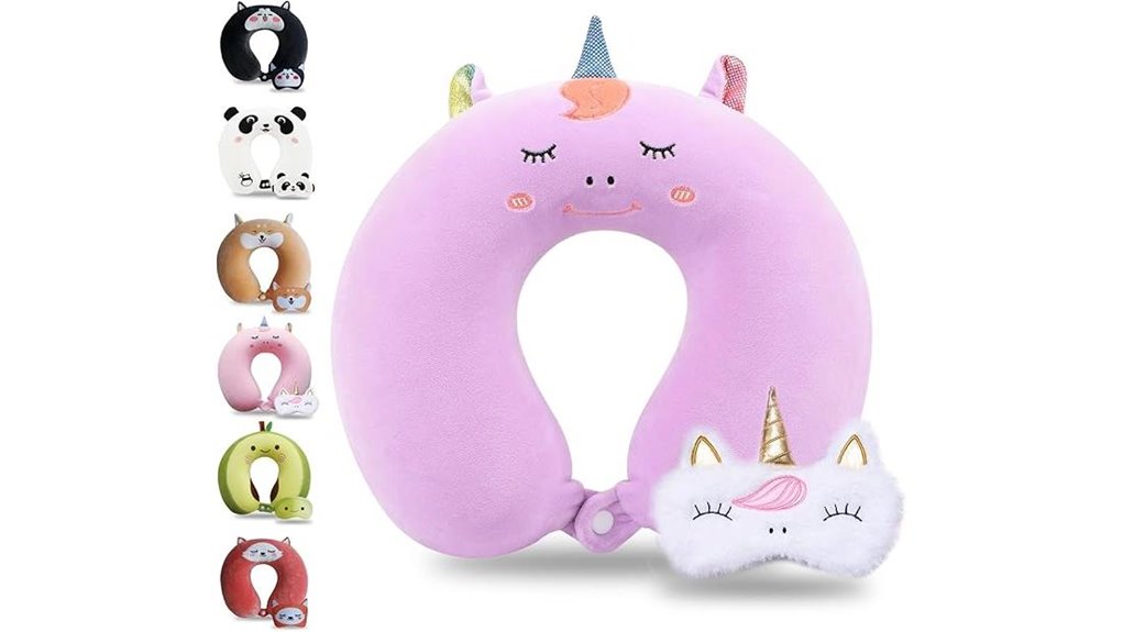 Kids Neck Pillows That Keep Slumps at Bay 5 purple cartoon unicorn pillow