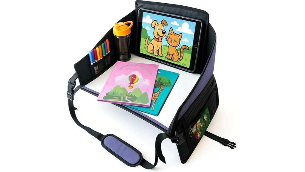 purple kids car tray