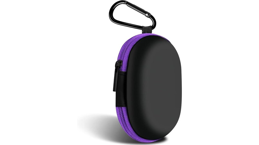 Best Earbud Cases With Carabiners Keep Them From Being Lost 8 purple oval earbud case