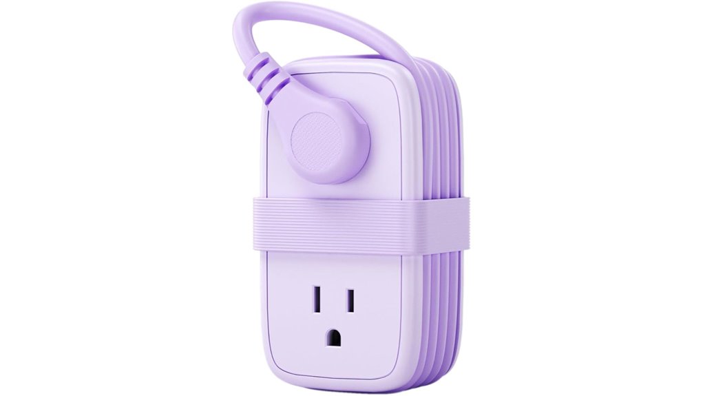 Best Compact Travel Power Strips That Fit in Your Backpack 3 purple travel 4 outlet 3usb