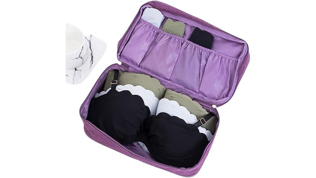 Best Bra and Underwear Organizers for Travel: Flat, Structured 5 purple travel underwear organizer
