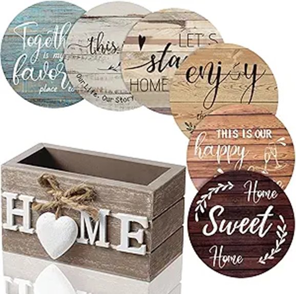 queekay farmhouse wooden coasters