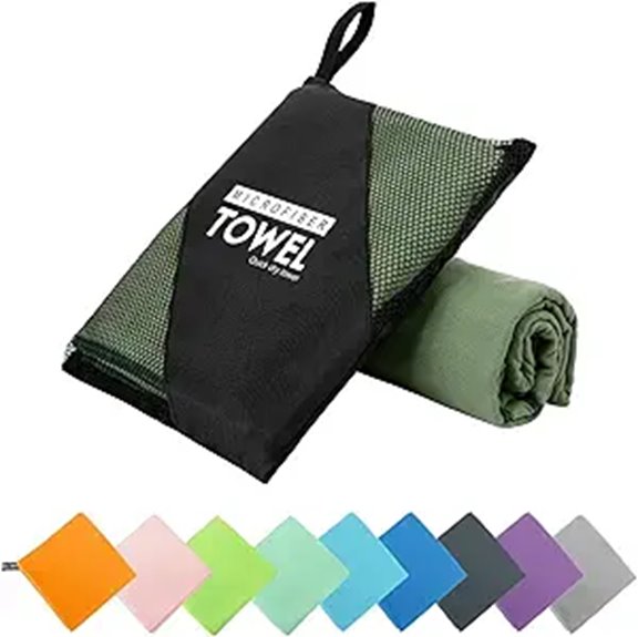 Quick-Dry Travel Towels (Small + Large): Traveler's Favorite 7 quick dry army green towel