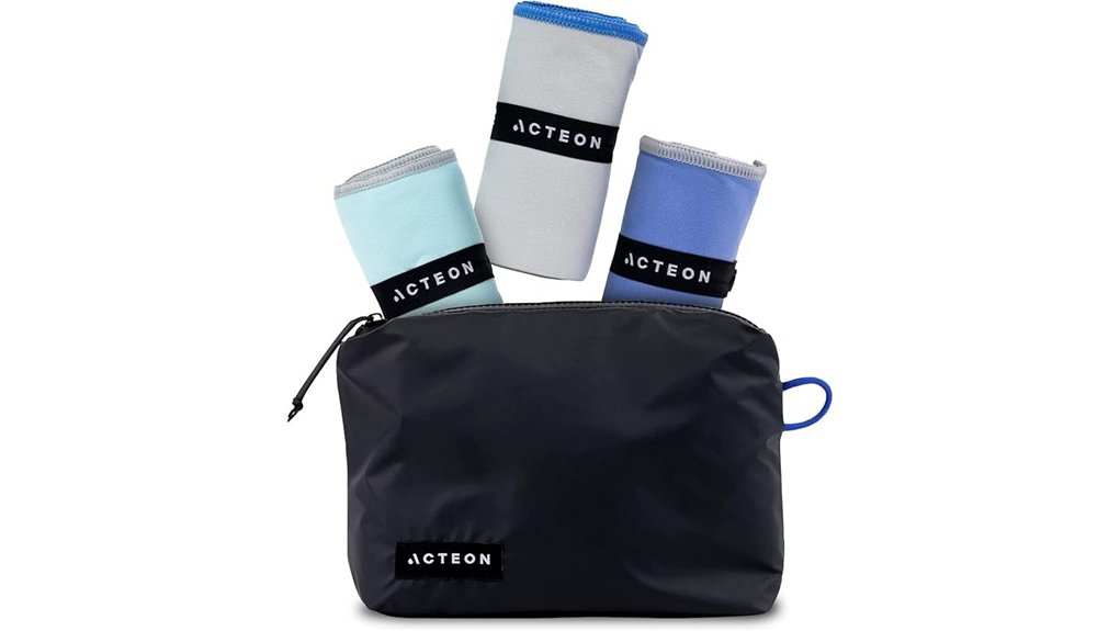 Odor–Free Travel Towels Made With Antimicrobial Fabric 3 quick dry microfiber travel set