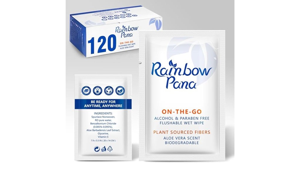 Flushable-Wipe Alternatives for Travel (Biodegradable Cloths) 3 rainbowpana 120 count flushable wipes