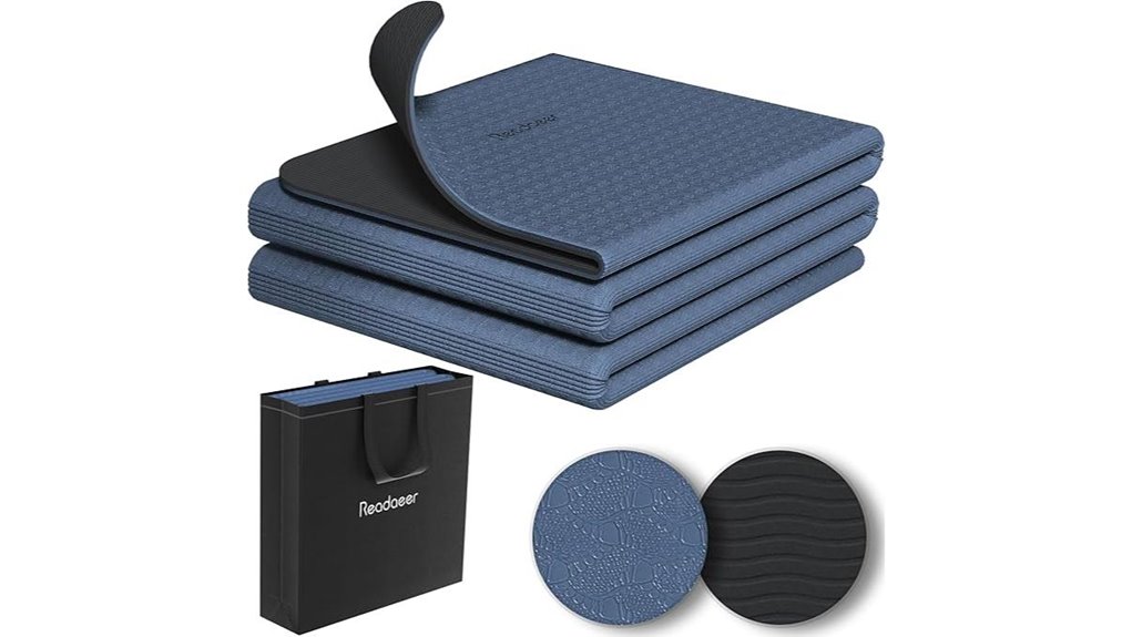 Travel Yoga Mats (Thin & Foldable): Portable Pad for the Road 4 readaeer 6mm non slip mat