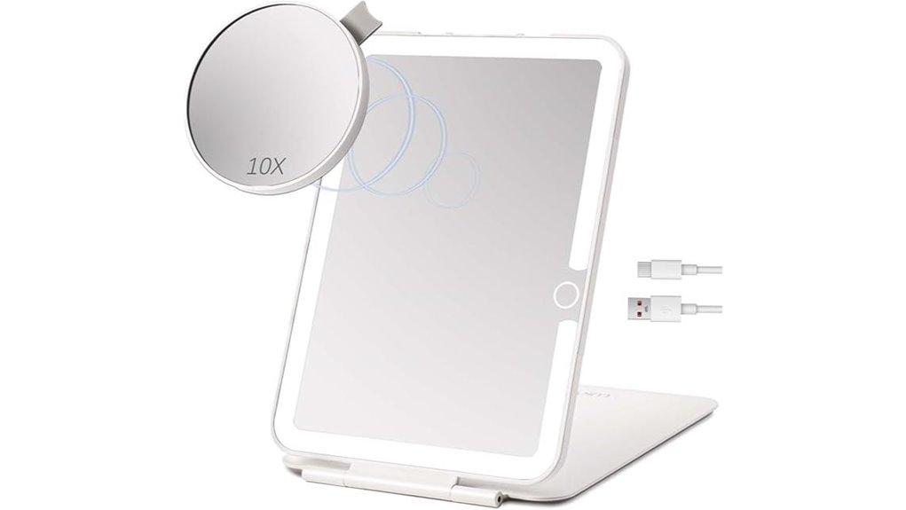 Must-Have Travel Contact Lens Mirrors: Magnify & Light Up 6 rechargeable 10x lighted mirror