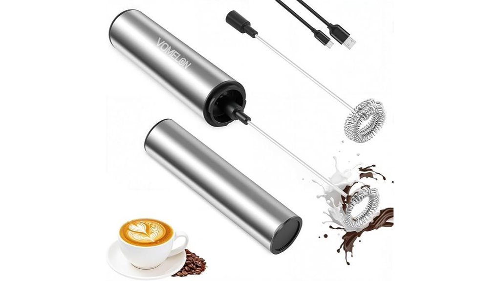 The Best Compact Milk Frothers for Travel (Battery/USB) 4 rechargeable 2 speed milk frother