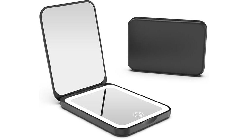 Compact Mirror with LED Ring (Pocket) for On-the-Go Glow 6 rechargeable 3 color pocket mirror