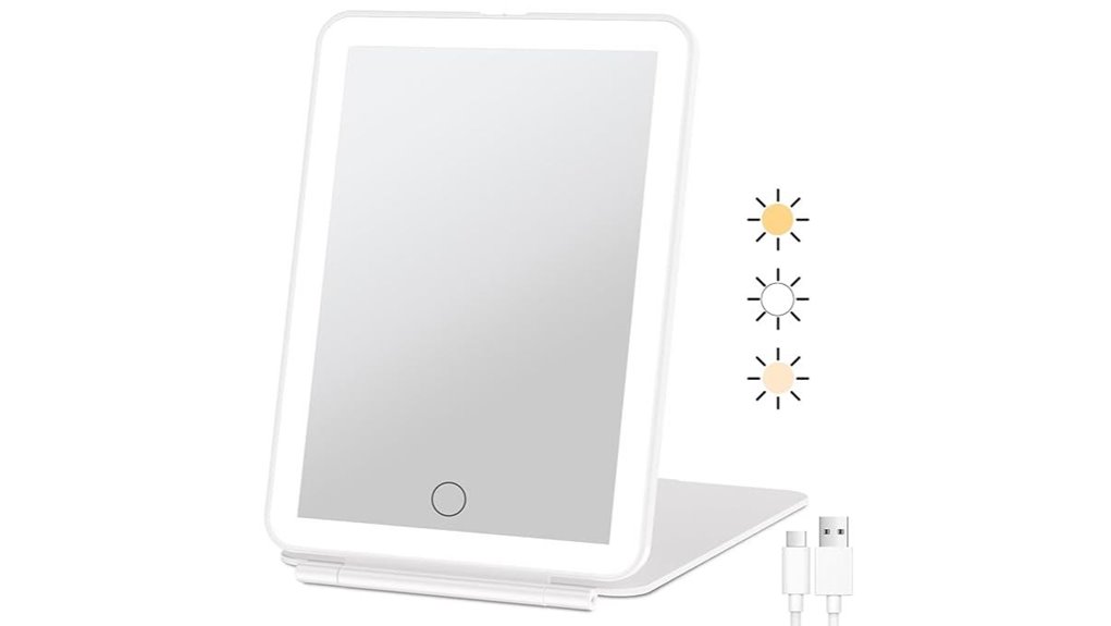 rechargeable 72 led travel mirror