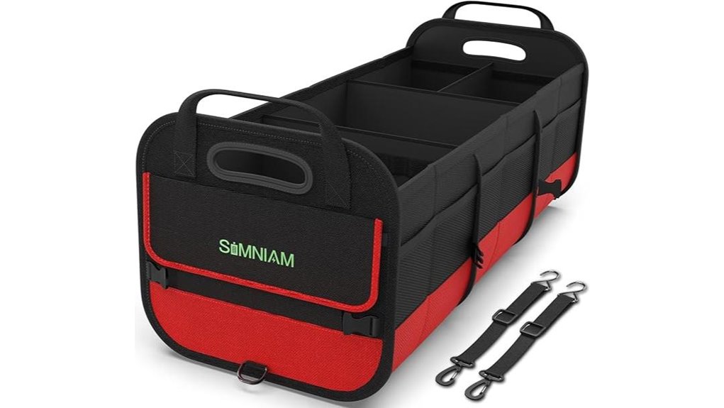 Trunk Luggage for Multi‑Stop Itineraries Keep Neat 3 red 4 compartment trunk organizer