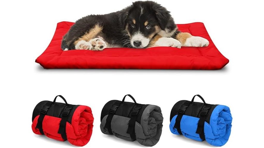 red foldable portable bed