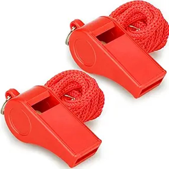 Best Small Durable Travel Safety Whistles for Travelers 14 red loud emergency whistles