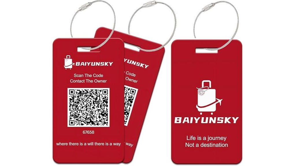 The Best Luggage Tags with QR Contact Cards for Privacy 9 red qr waterproof steel