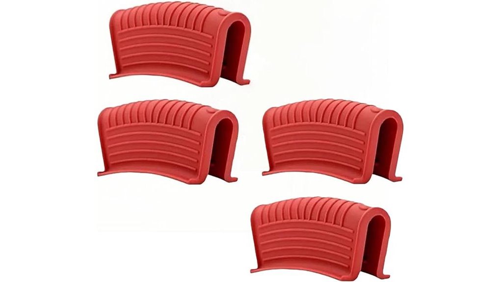 red silicone pan holders