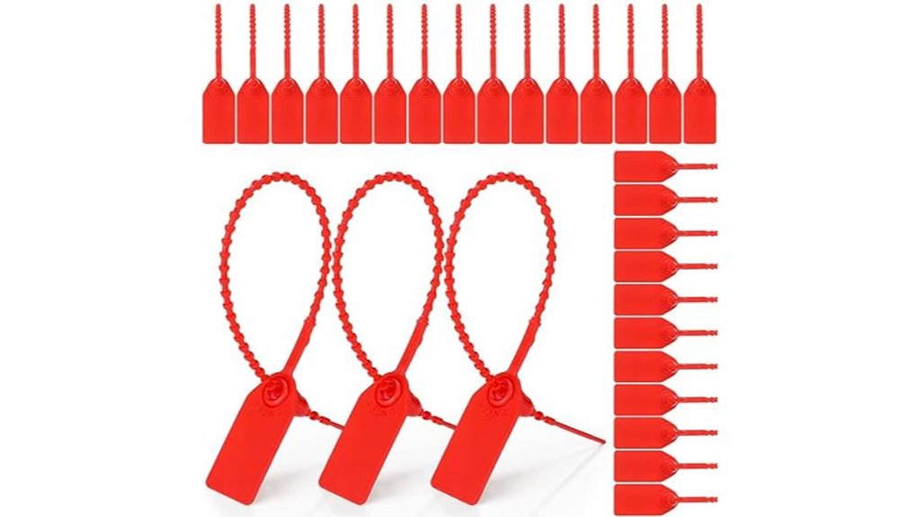 red tamper zip ties