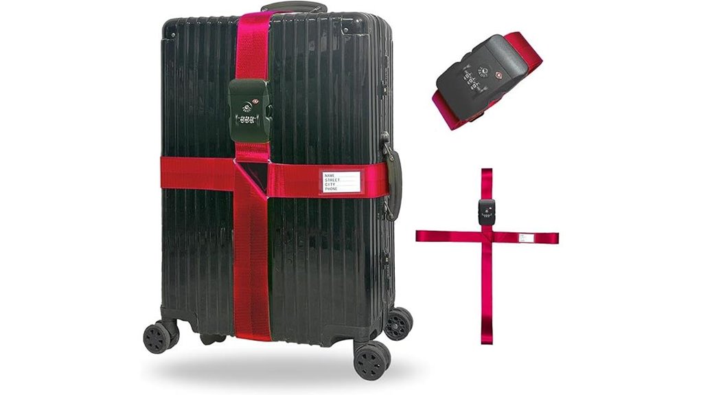 Top Luggage Straps with Combination Locks Worth the Cost 1 red tsa approved strap nametag