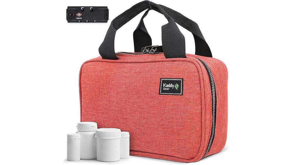 Travel Pill Organizer Cases (Secure Latching) Keep Meds Safe 13 red tsa locked pill organizer