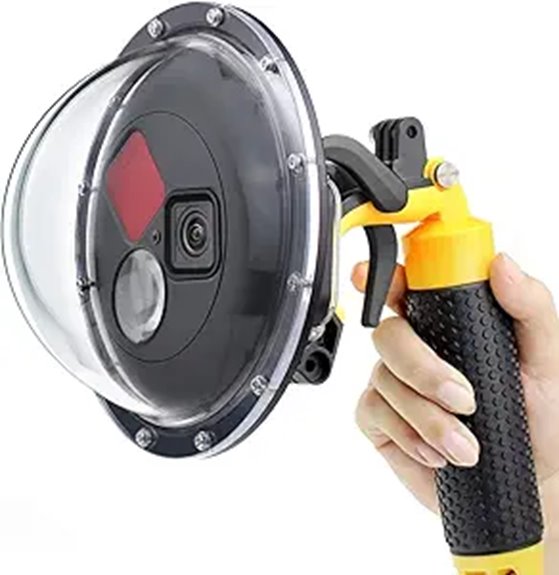 red waterproof gopro lens
