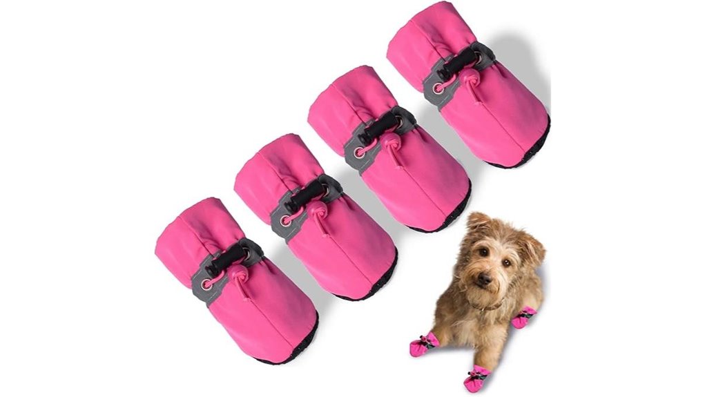 reflective anti slip dog boots