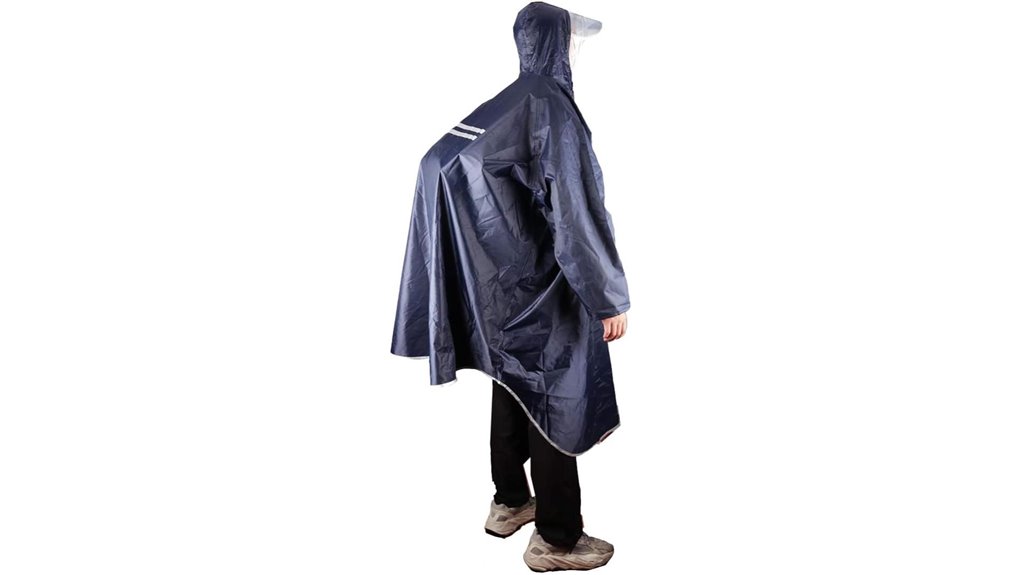 Packable Rain Capes for Travel (Bike and City Use) KeepDry 12 reflective waterproof adult poncho