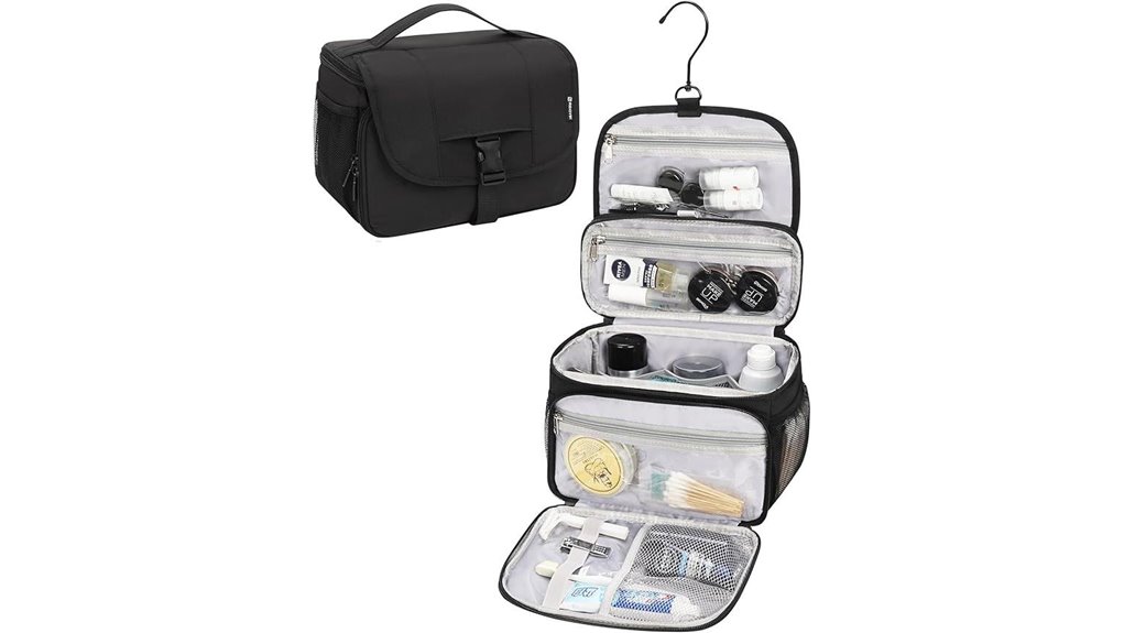 relavel water resistant black toiletry bag