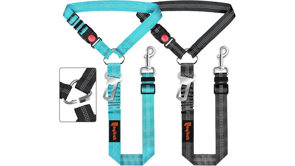 Pet Car Safety Tethers for Travel (Adjustable Length) Pet Safe 11 removable dog seatbelt harness