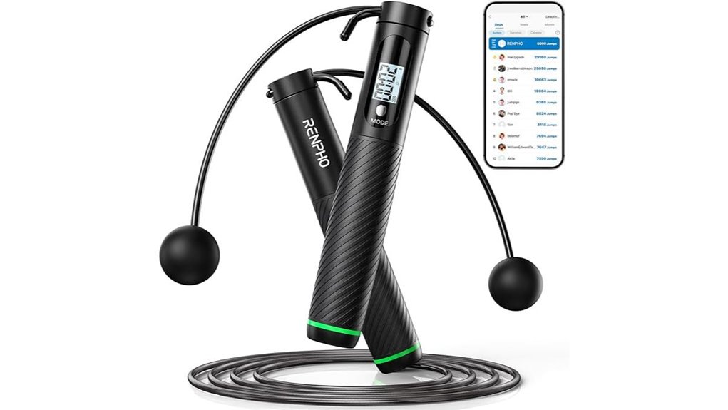Jump Ropes for Travel Workouts That Fit Anywhere 6 renpho weighted jump rope counter