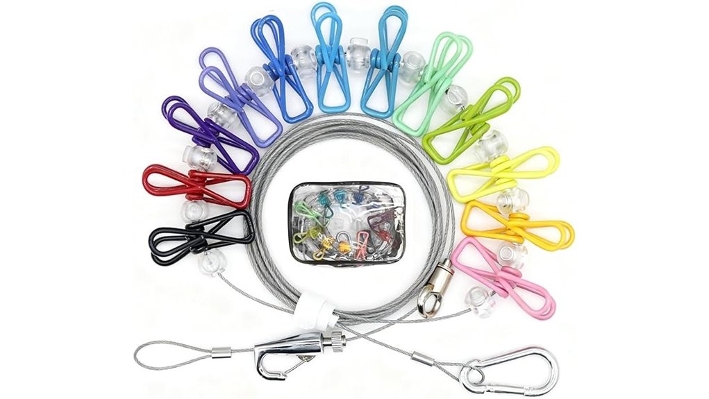 Compact Clotheslines With Clips (Hang Anywhere) for Laundry 12 retractable 30lb 3 12ft 12 clip