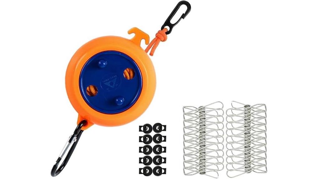 retractable 33 ft orange clothesline