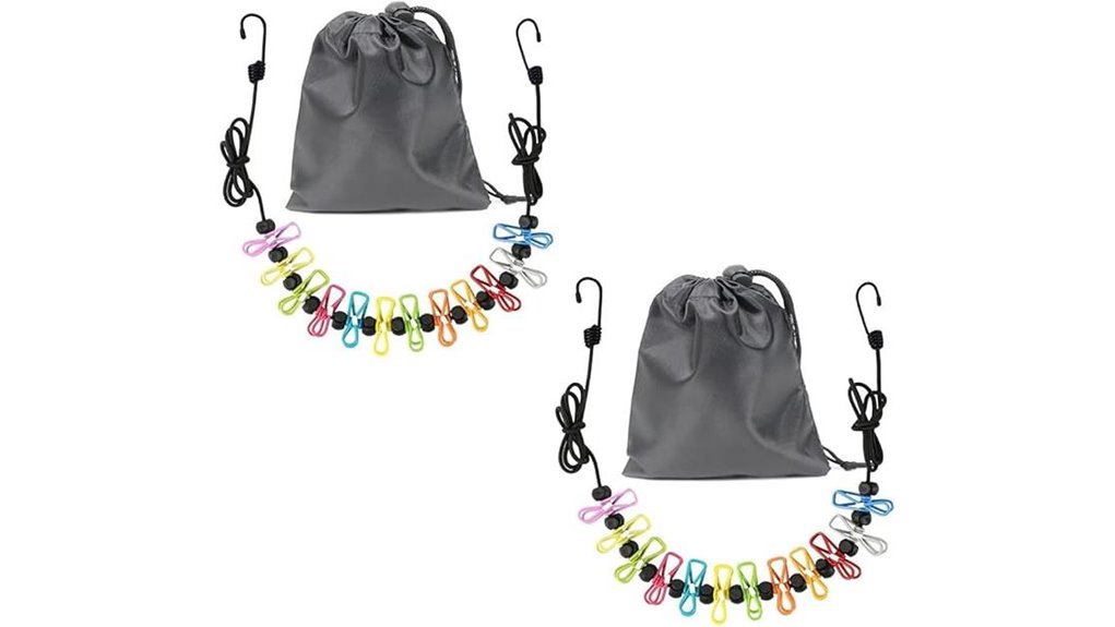 retractable portable 12 clip clothesline