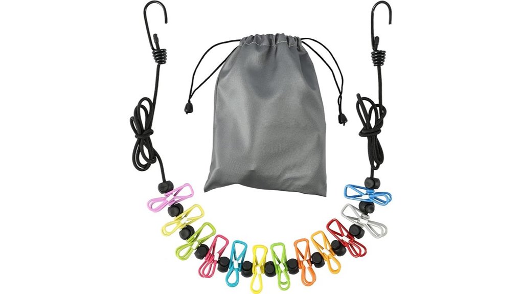 Travel Clotheslines That Won’t Slip—Your Outdoor Companion 1 retractable portable 12 clips