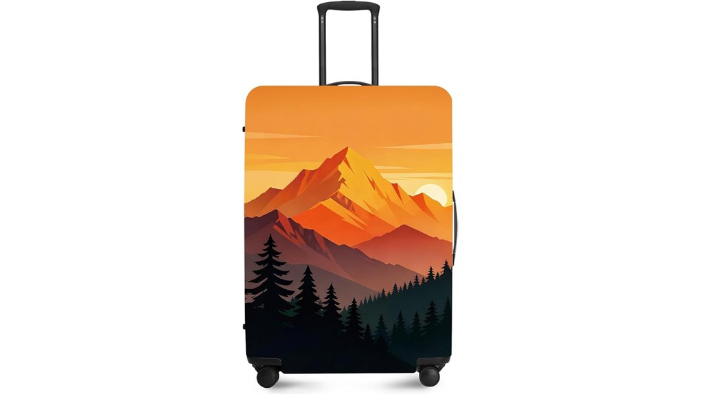 retro mountain luggage cover