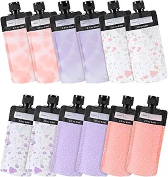 Best Leakproof Zip Pouches For Gels (Airport Liquids Backup) 7 reusable 12 pouch travel organizer